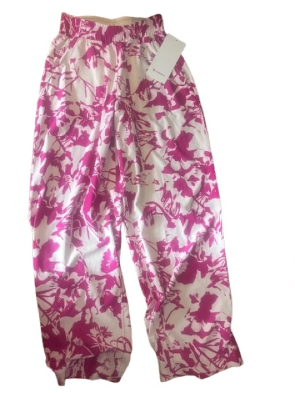 NWT Lululemon Swift Mid-Rise Wide-Leg Pant Wildflower Light Ivory Geranium Pink - Picture 7 of 10